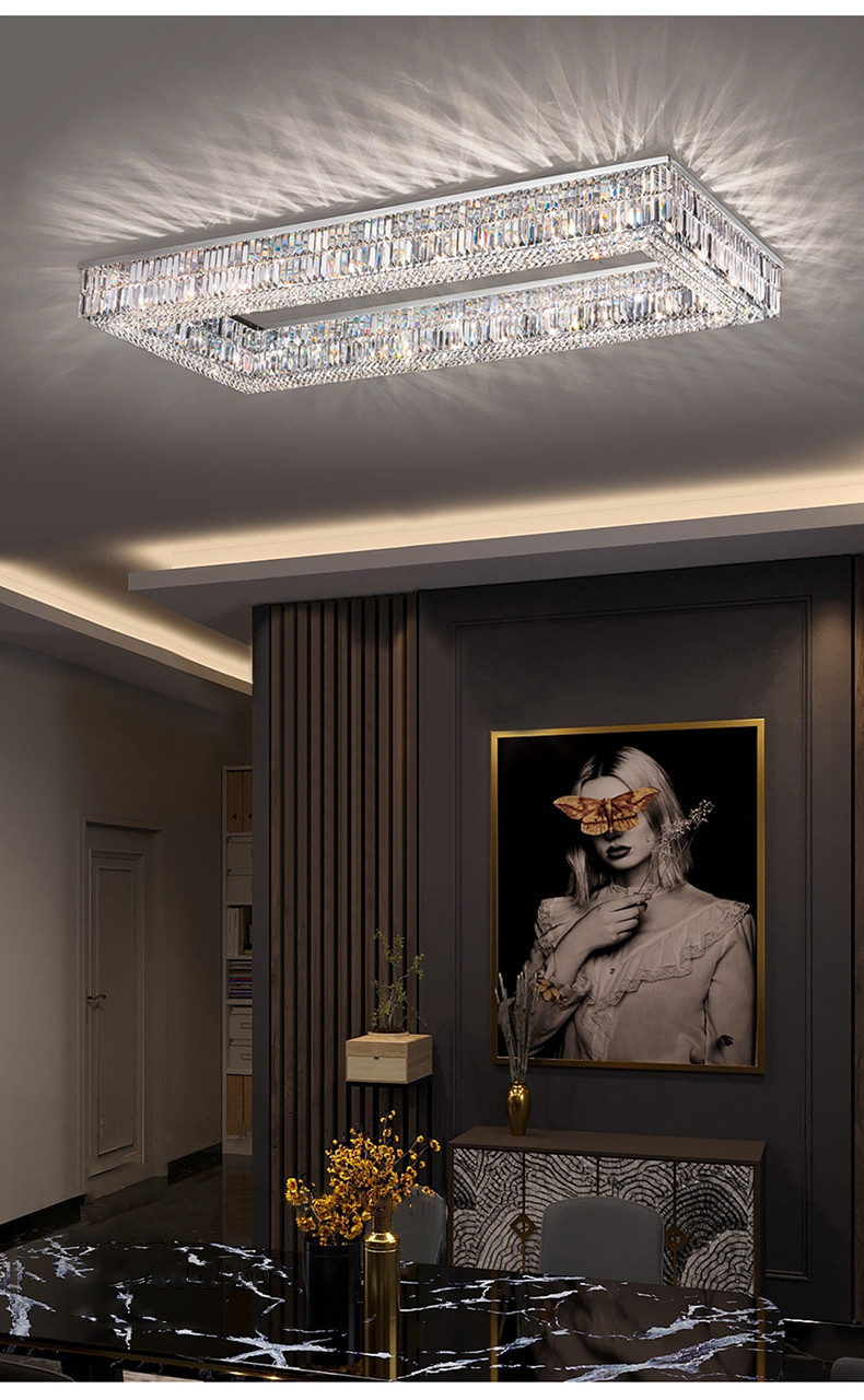 Modern Living Room Foyer Sitting room Chandeliers Round Chrome Sliver Ceiling lights(WH-CA-57)