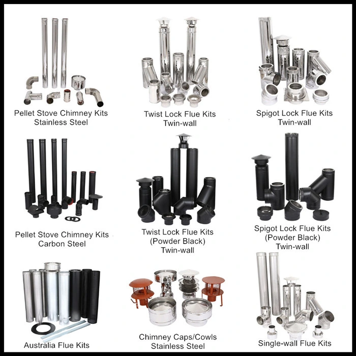 Double Wall Stainless Steel Stove Chimney Flue Pipes System with Spigot Lock System