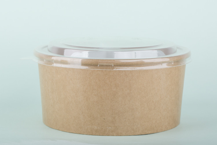 Disposable Custom Printing Salad Paper Bowl With Lid For Takeaway
