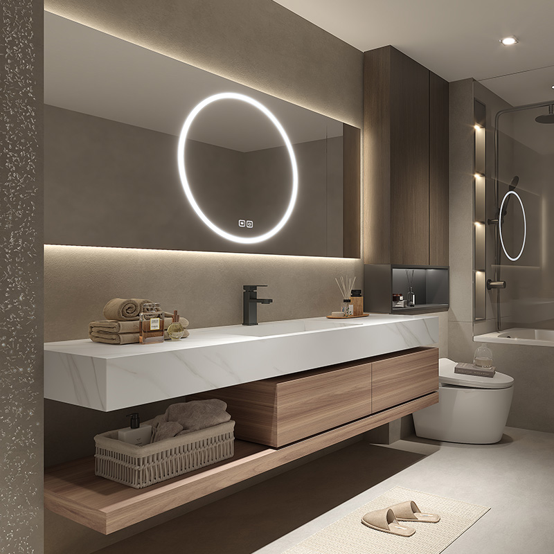 Modern Style Wall Hung Double Sink Cabinet Basin Bathroom Vanities for Customized Made