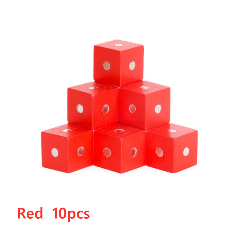 Educational Square Cube Rainbow Magnetic Blocks 10pc 2X2X2cm Wooden