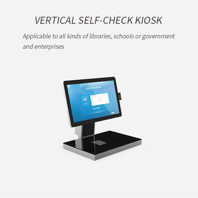 RFID Tagged Books Borrow / Return Self Service Kiosk Built In RFID Reader For Library