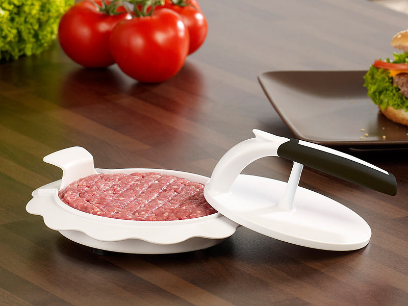 TPR Plastic Vegetable Cutter Manual Hamburger Maker Press White 16 * 7.8cm