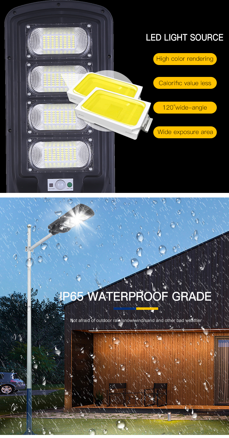 100lm/W 100w 250w Integrated Solar Led Street Light For Square