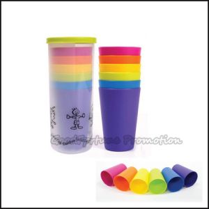 6 in 1 multi function rainbow water pp cup customed logo for party home gifts