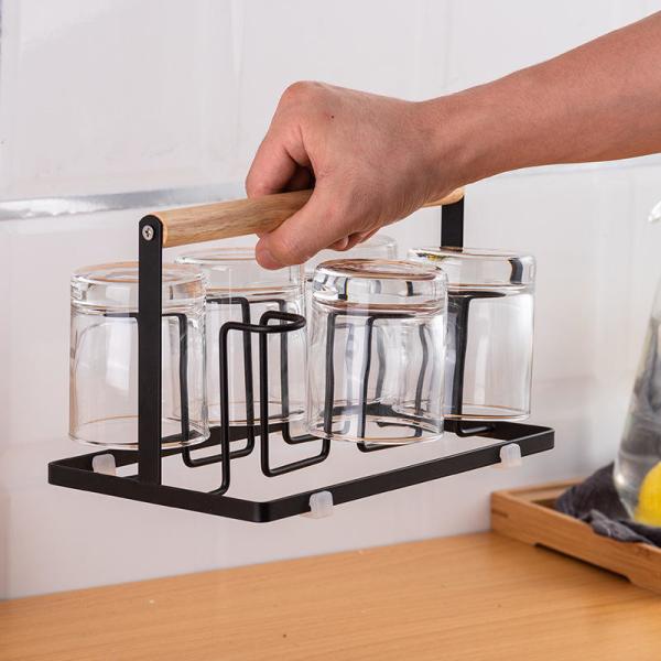 Cutlery / Drain Stainless Steel Storage Racks Metal Inverted Glass Holder