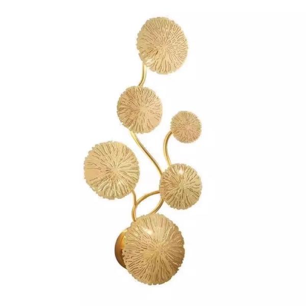 Postmodern golden lotus leaf hotel bedroom living room porch aisle creative