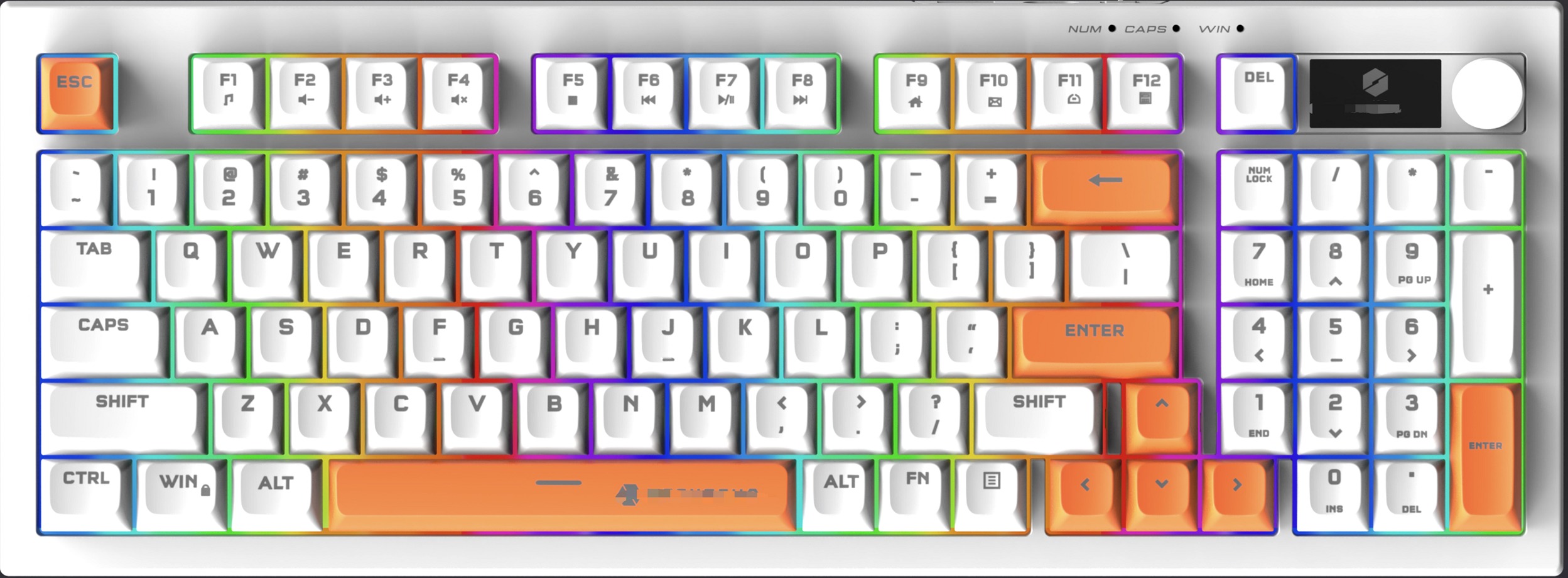 Detachable Wired Keyboard With Iron Plate + ABS Structure Silver Film Supports White / RGB Light Switching