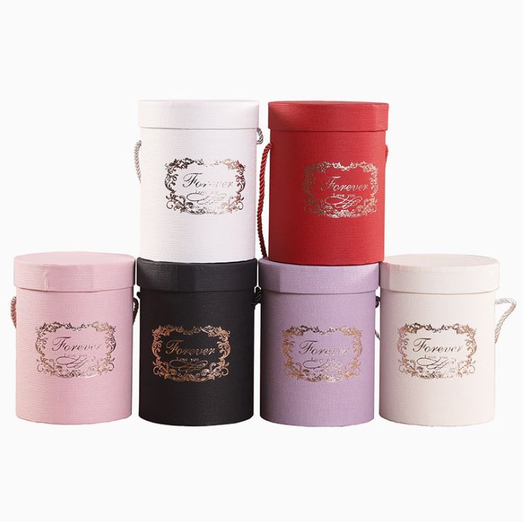 Wallet CMYK Round Gift Hat Box with Paper Rose Velvet Flower Box Stylish and Functional