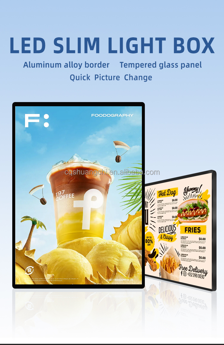 Slim Magnetic Frame LED Light Box for Indoor Advertising Movie Posters A1 A2 A3 A4 A5