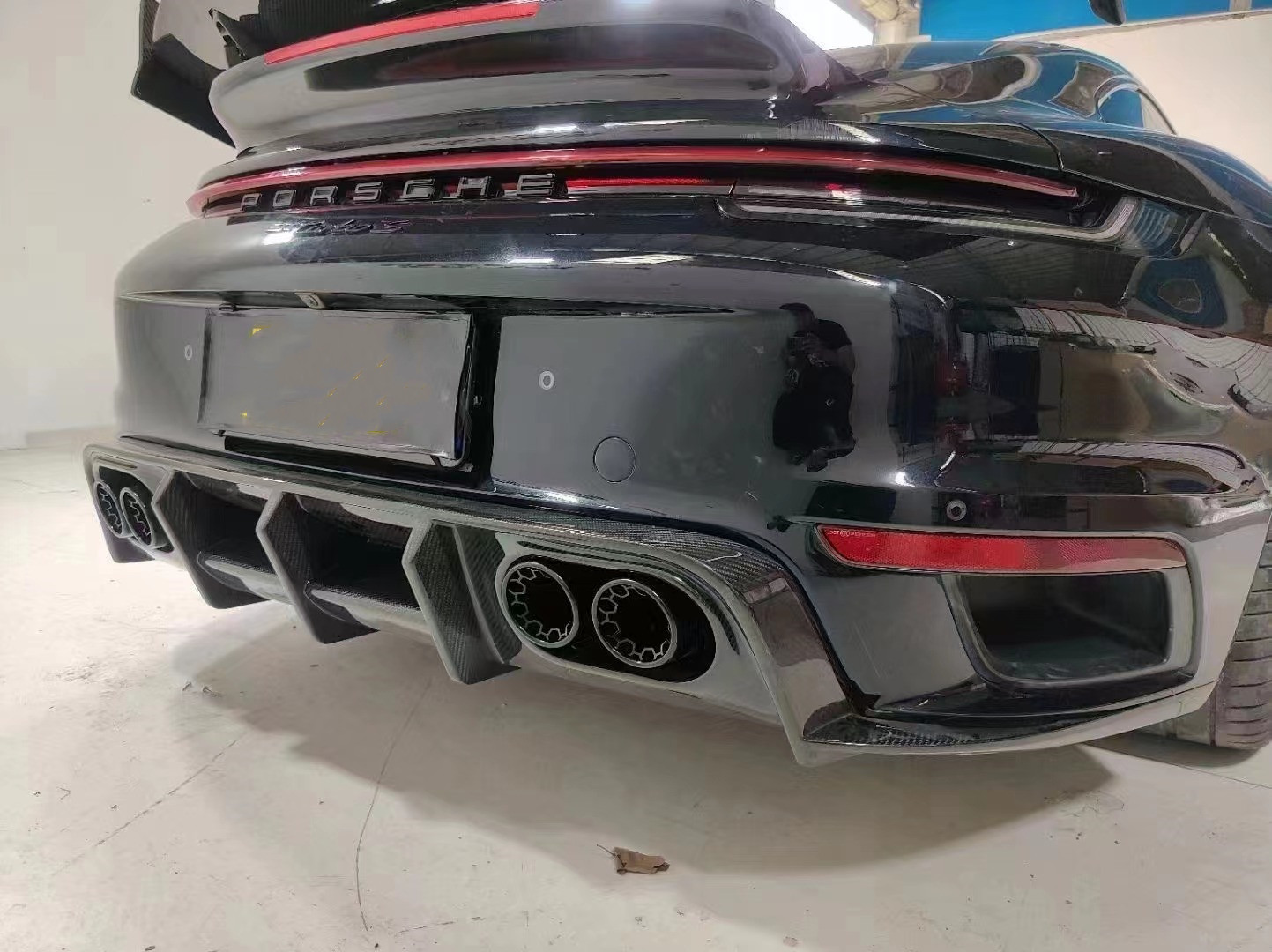 Repair Porsche 992 Body Kit BS Style Turbo Widebody Diffuser Spoiler Dry Carbon Fiber