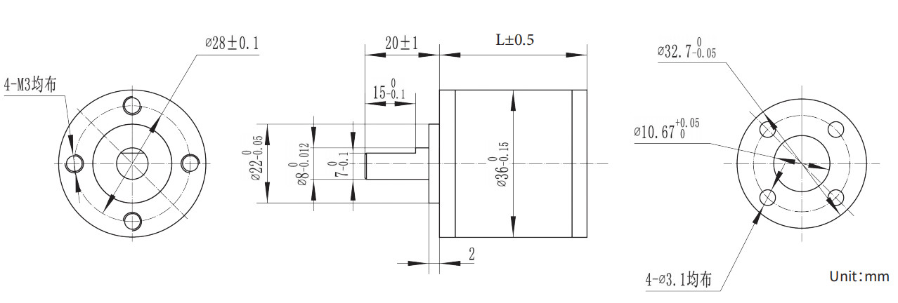 PG36A-PM-HT Powder Metallurgy 36mm Dia Planetary Gearbox Match 42mm Motor