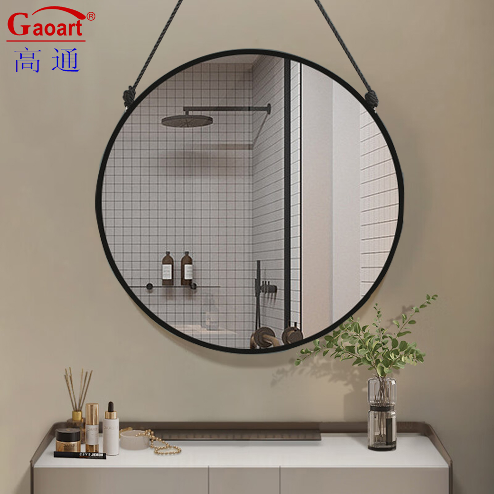 Glass Mirror Bathroom Decorative Lanyard Style Plastic Round Frame for The Listing Bedroom