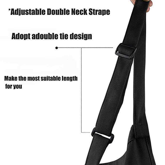 Waterproof Unisex Black Cotton Apron Professional Barista Antifouling Full Body Length