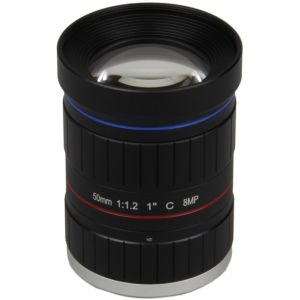 China 1” Image size C mount F1.2 aperture metal+glass 8Mp manual iris 50mm fixed focal ITS lens on sale