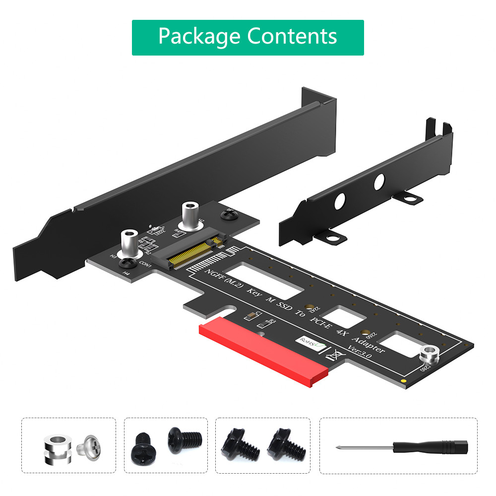 M.2 NGFF PCI-e nvme SSD to PCI Express 3.0 x4 Host Adapter Supports M.2 Key M Card Type