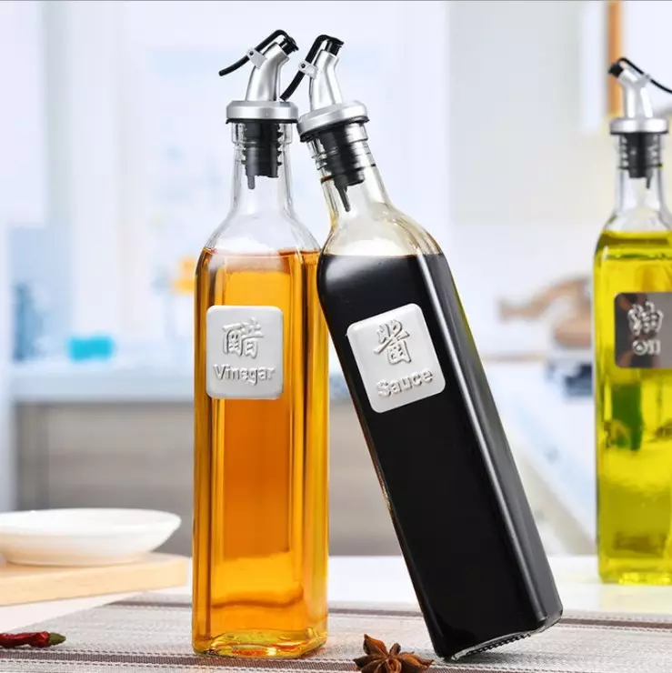 Custom Glass Bottle 650ml 330 Clear Glass Olive Oil Dispenser Bottle with Cap Olive Oil