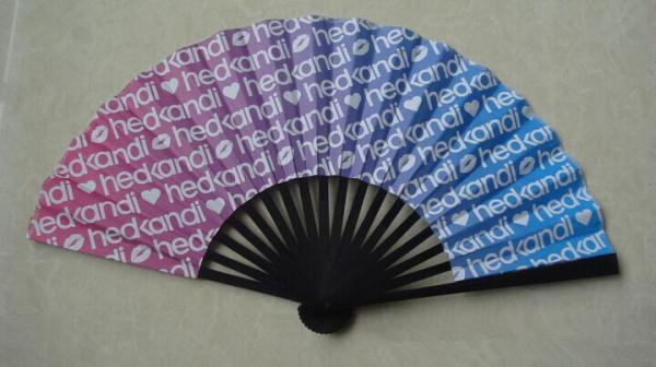 dyed bamboo hand fan with paper or fabric , perfect for decoration , wedding or