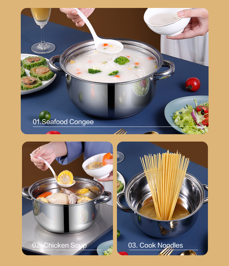 Stainless Steel Cookware Set 10 Piece Kitchen Ware Cooking Pot Set