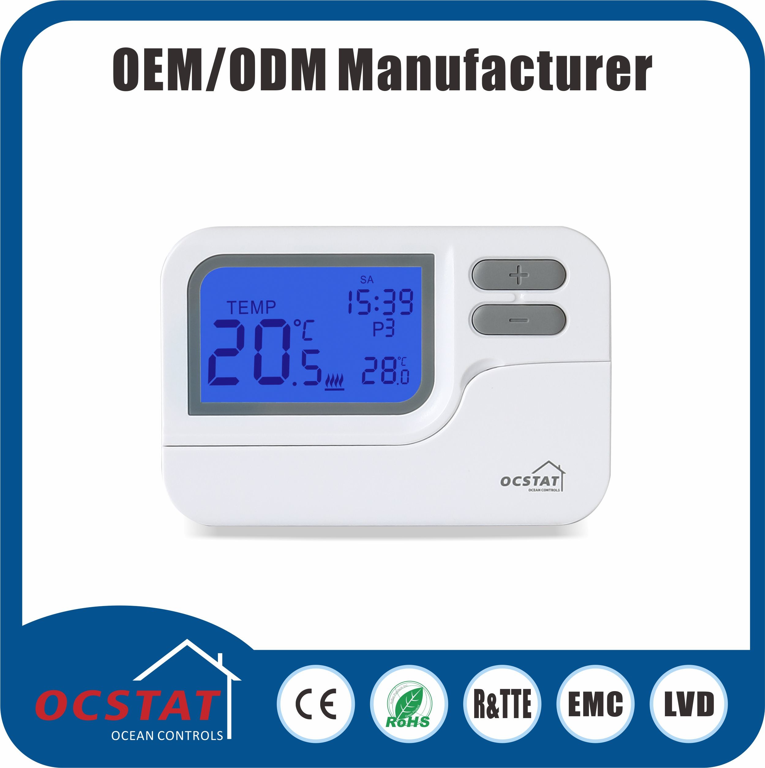 230V Programmable Electronic Room Thermostat weekly programmable wired Thermostat HVAC underfloor system