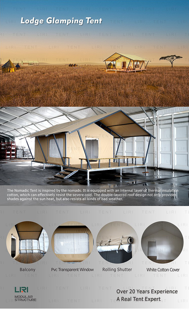 4.5m Span Luxury Glamping Tents Outdoor Desert Mongolian Nomad Safari Lodge