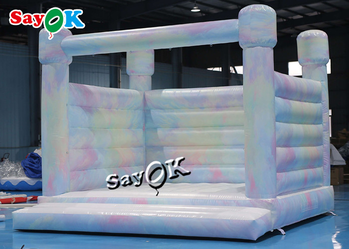 White PVC Wedding Party Moon Bounce Castle 4.3m 14ft Inflatable With Printing