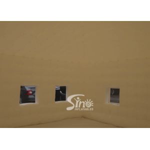 6x6m small white pvc inflatable cube tent with removable windows on 4 sides