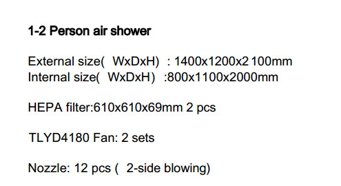 Full Stainless steel 304 L Type Clean Room Air Shower for food factory for high standard clean room