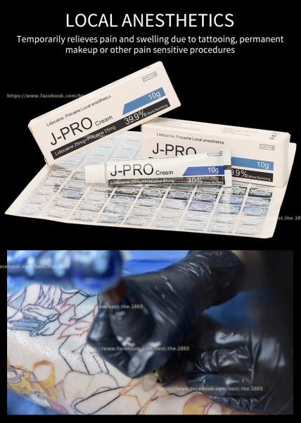 J Pro Tattoo Licocaine numb Cream 10g Stop Pain Anesthetic Cream For Waxing