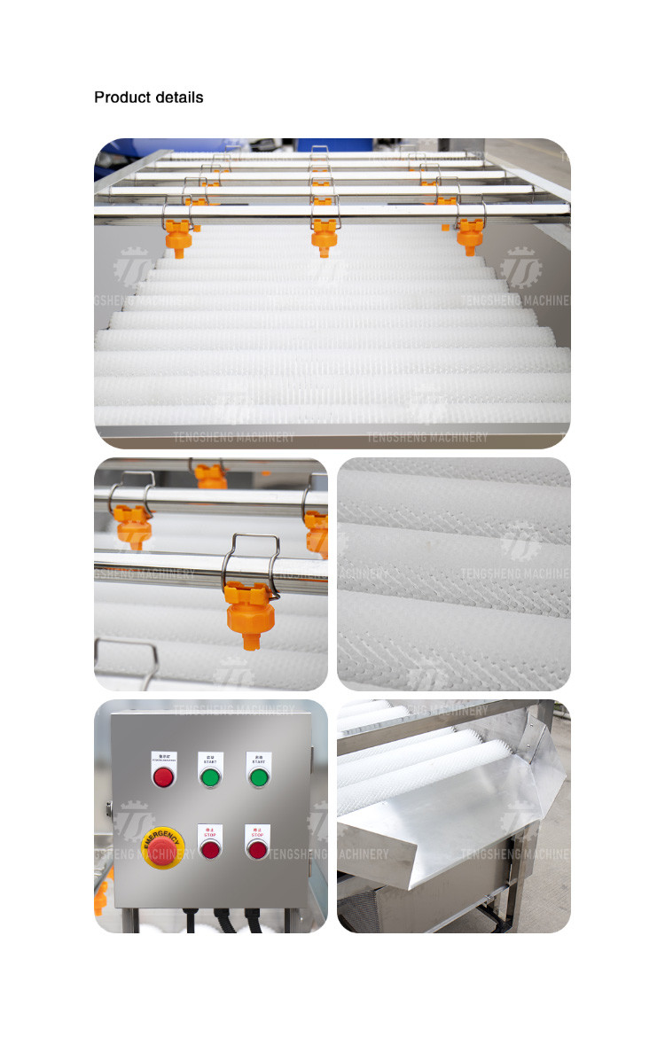Vegetable Potato Parallel Hair Roller Cleaning Machine 1200kg/h