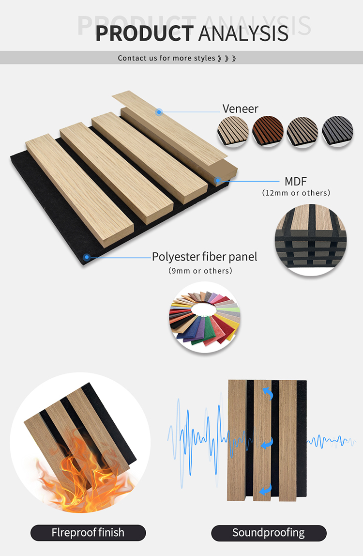 MQ Music Studio Equipment Wall Tiles Panel Wallboard MDF Soundproof Wood Slat Wall Panels Veneer Acoustic Panels