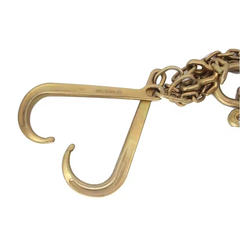 G70 Lifting Truck Winch Cable V Hooks Forged Towing Chains with Welded Chain Structure