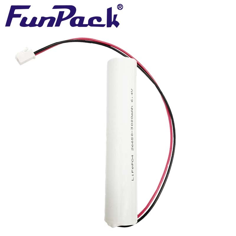 PVC 6.4V Lithium Ion Battery LiFePO4 26650 3000mAh White For Medical Device