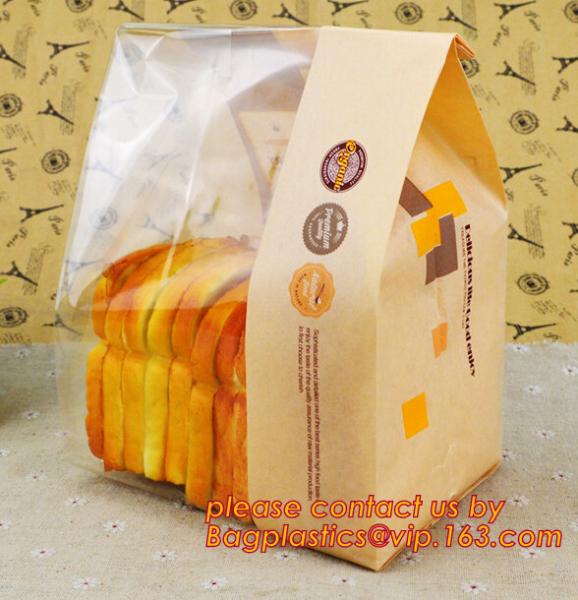 Customize Translucent Window Brown Greaseproof Kraft Paper Bag Special Opp