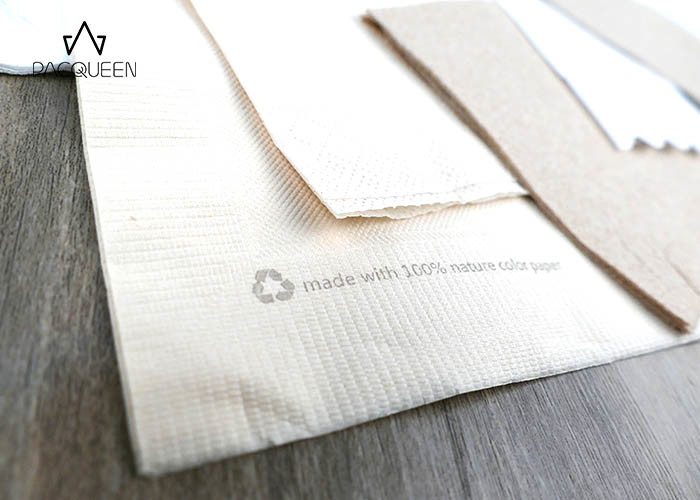Wood Pulp Disposable Party Napkins , Paper Plates Cups Napkins Custom Colored