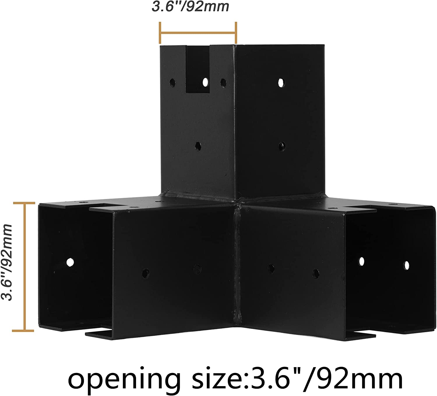 Pergola Brackets 3-Way Corner Brackets Durable Steel Pergola Kit Base Brackets