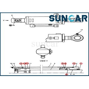 China PV01V00047R300 Blade Cylinder Service Kit Excavator CX27B Case Dozer Replacement Seal Kit on sale