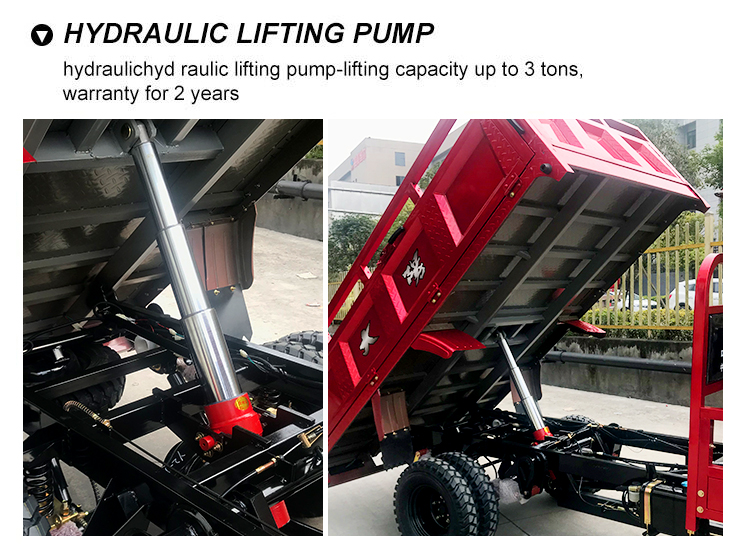 300cc DAYANG Agricultural Three-Wheeled Dump Tricycle with Cargo Box Size of 2.2*1.3m