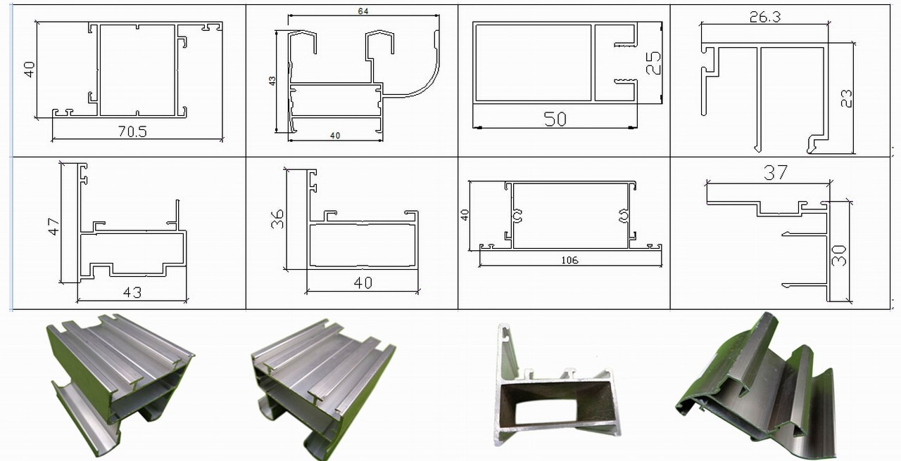 Powder Coating Black Aluminum Window and Door Extrusion Profiles for Tanzania