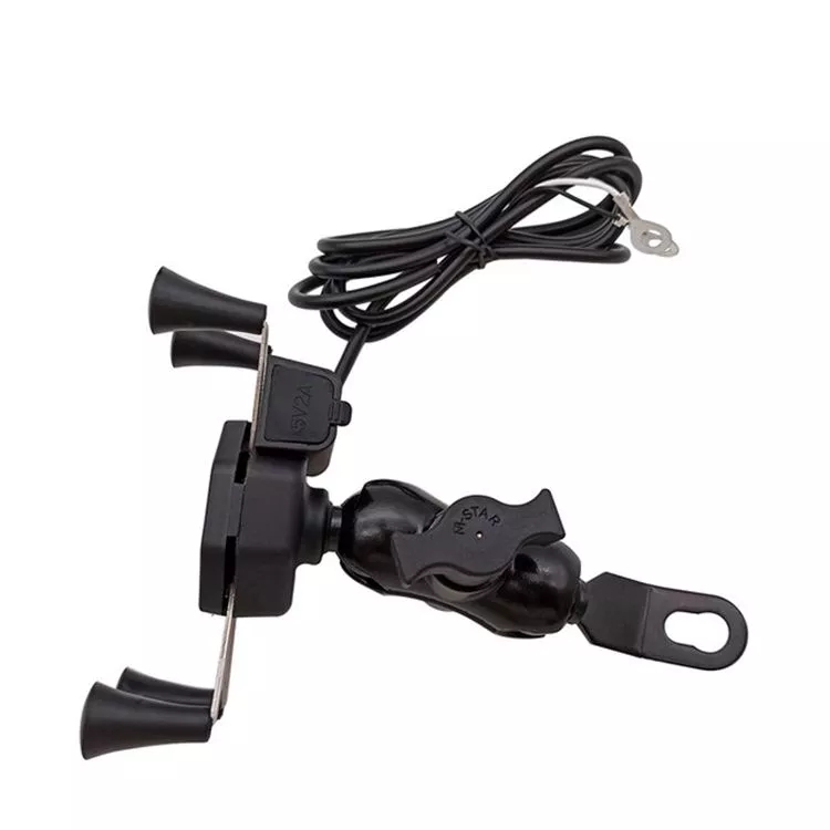 GPS 2.4A Aluminum ABS X Claw Motorcycle Phone Mount 0.6KG Weight