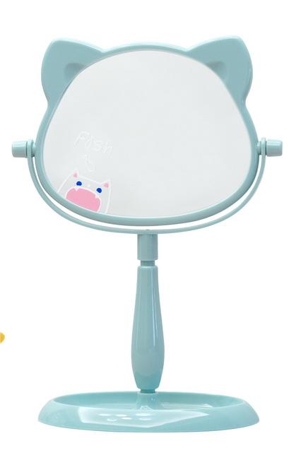 Fashionable Design Plastic and Glass Mirror Standing Desktop Makeup Mirror for Travel