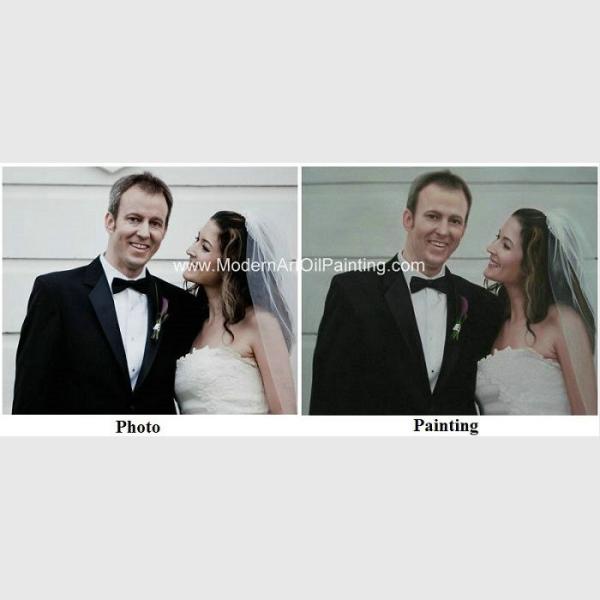 Canvas Custom Oil Painting Portraits From Photographs Hand Painted Wedding