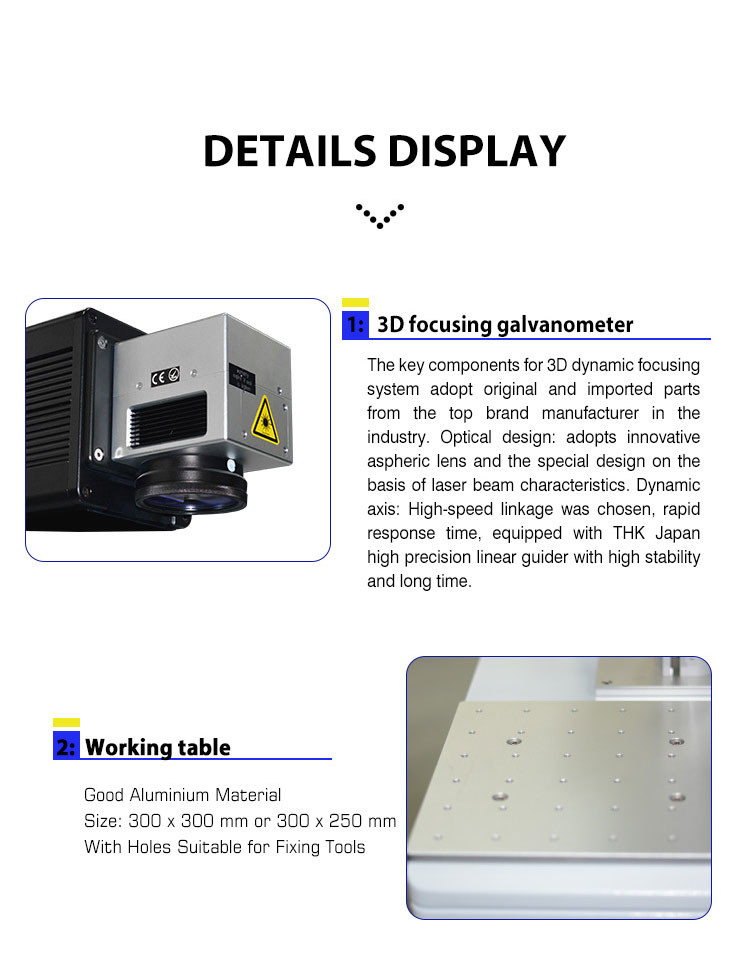 Metal Marking Fiber 3D Laser Engraving Machine 50W On Curve Metal