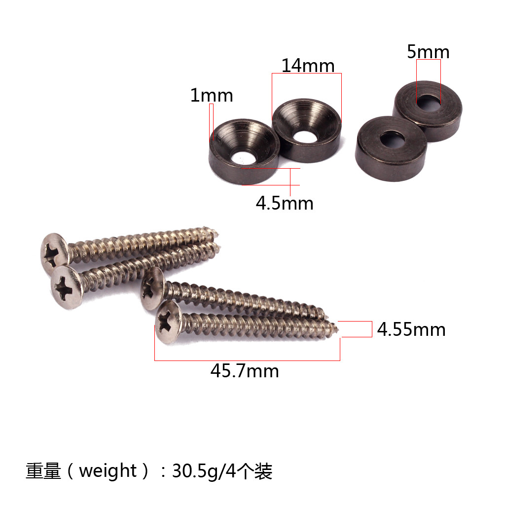 Ergonomic Metal Guitar Neck Ferrules Tool Set With Durability Silver Screws