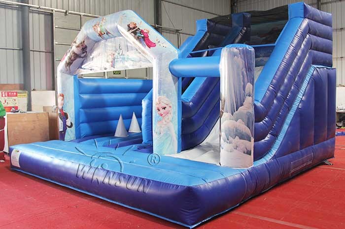 Wsc-281 Inflatable Bouncy Castle Double Line Sewed With Slide Ce Standard