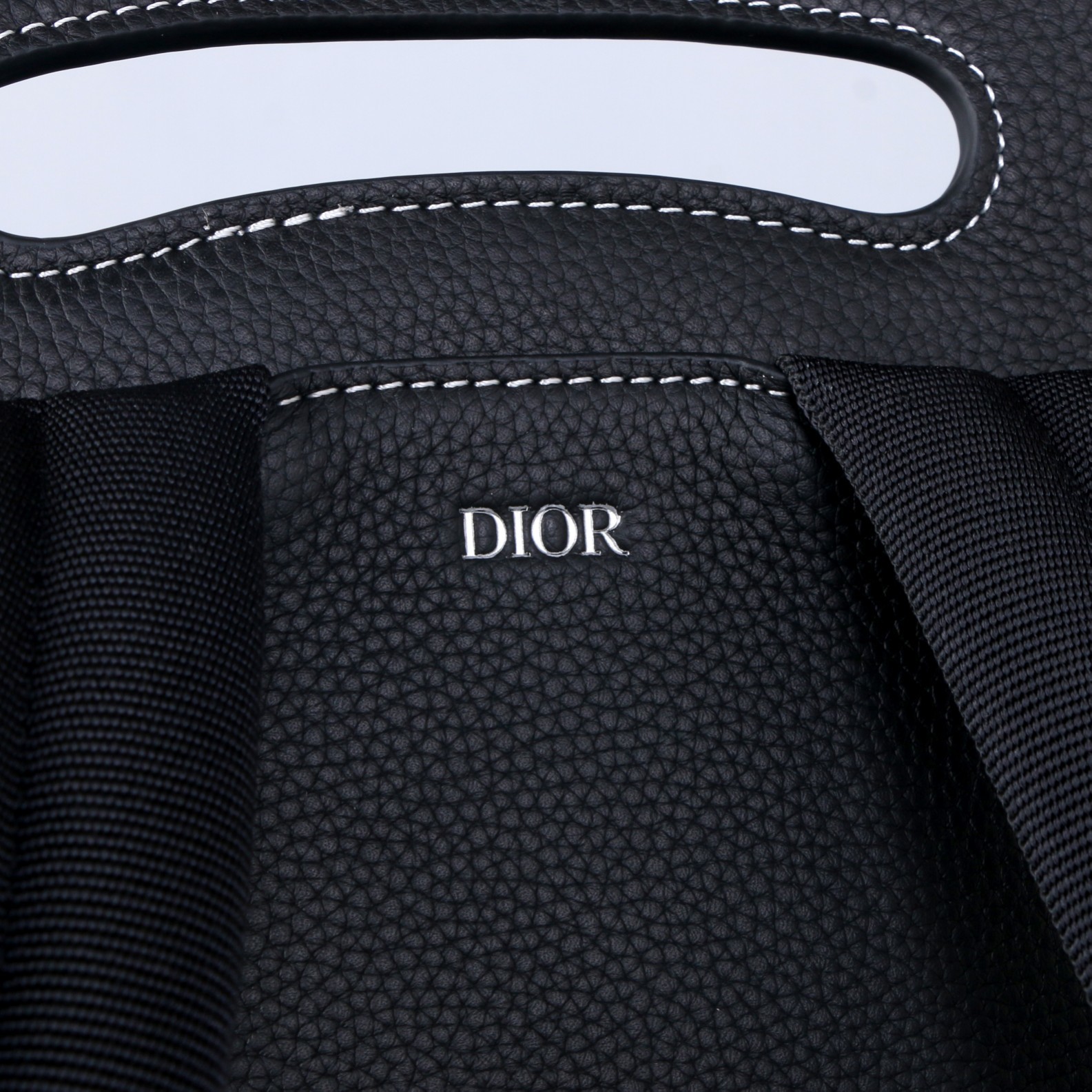 Men Essentials Christian Dior Gallop Backpack Black Grained Leather Calf