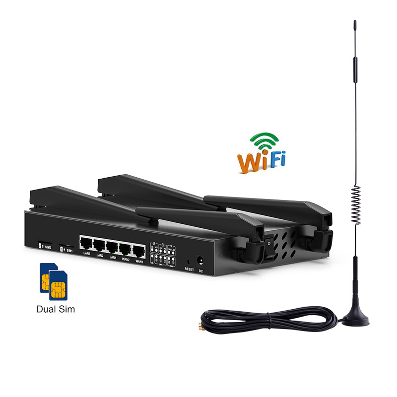 Dual SIM 4G LTE Wireless Cellular Router With Detachable Antennas Band Lock VPN