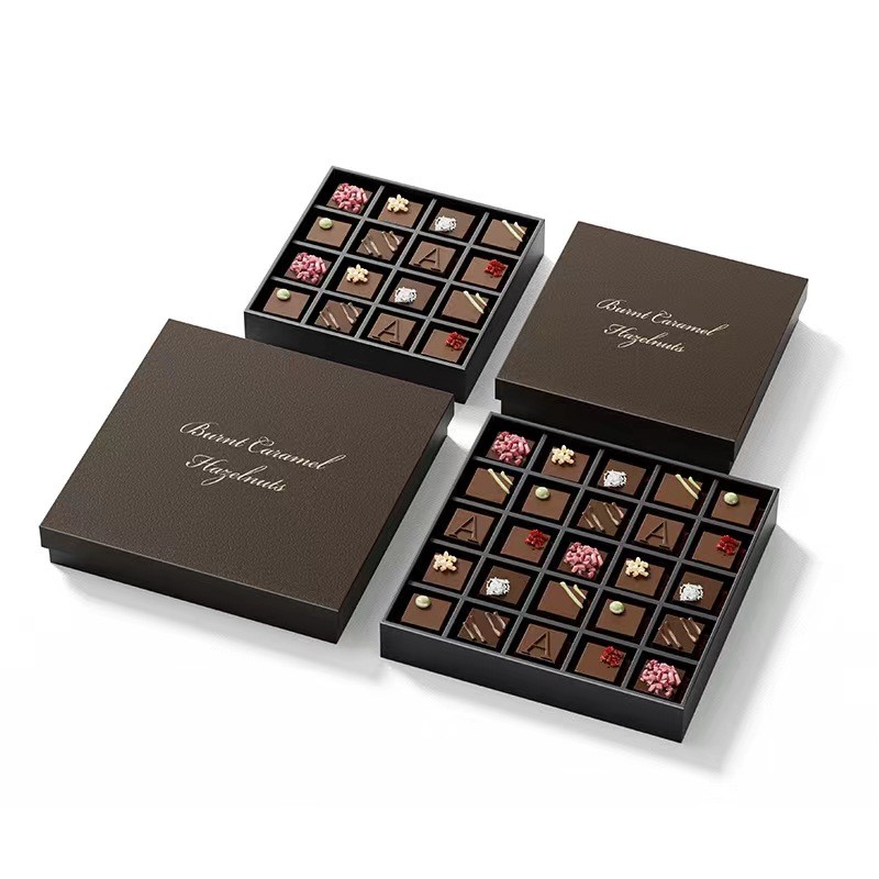 Factory Customized Empty Chocolate Food Packaging Boxes with Inserts CMYK/Pantone Printing Cardboard Rigid box