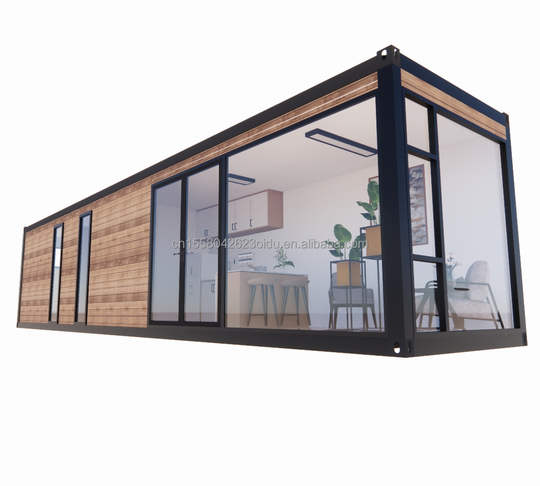 EU 40ft Prefabricated Living Room Container Room with Aluminum Alloy Windows and Galvanized Steel Square Tubes