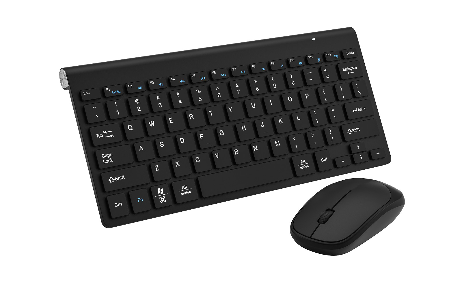 Wireless 2.4G All Black Keyboard And Mouse Set Simple Style For Office Home